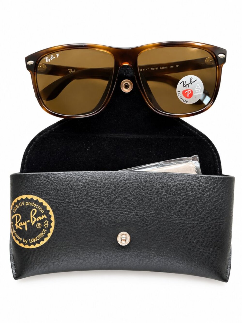 Ray-Ban Boyfriend RB4147 710/57 Havana Polarized Sunglasses 60mm New